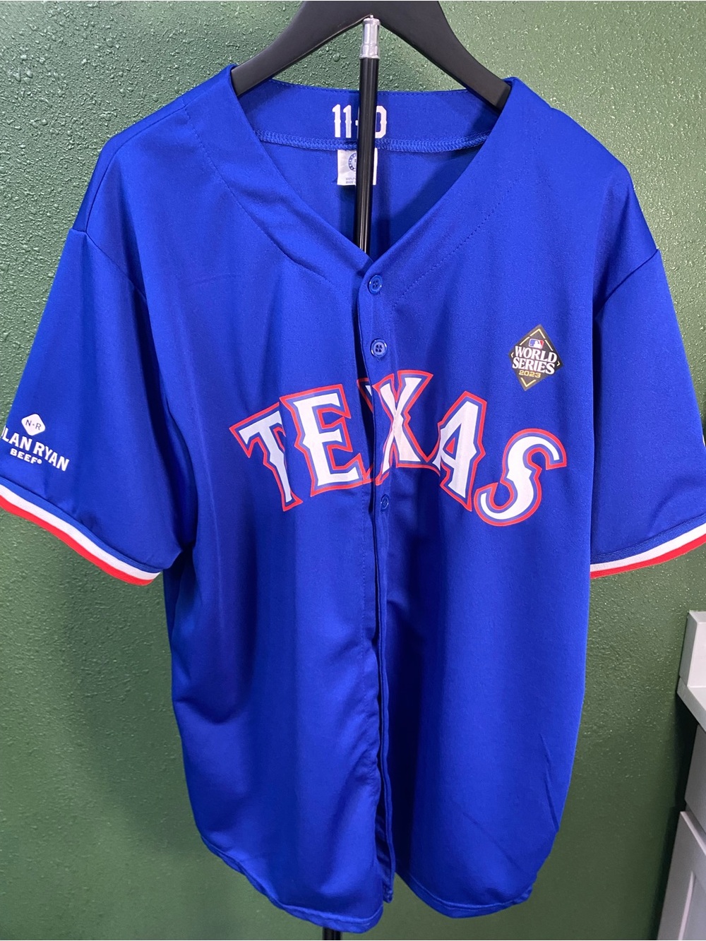 Texas Rangers 2023 World Series SGA Jersey Eovaldi 11-0 Undefeated Collector XL